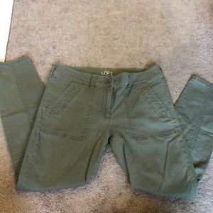 Army Green Loft skinny jeans